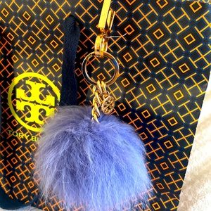 Tory Burch fur key fobs Pom Pom,